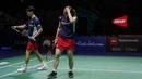 Zheng/Huang mengalahkan wakil Jepang Yuta Watanabe/Higashino Arisa dua gim langsung 21-14 dan 21-16. (Bola.com/Bagaskara Lazuardi)