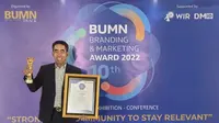 PT BRI Asuransi Indonesia atau lebih sering dikenal dengan BRINS, berhasil meraih penghargaan Gold kategori Digital Branding dalam acara penghargaan 10th BUMN Branding dan Marketing Award 2022. (Istimewa)