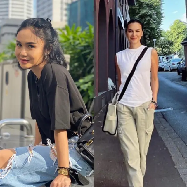 Adu Gaya Yuni Shara dan Sophia Latjubaq, credit (@yunishara36) /(@sophia_latjuba88)