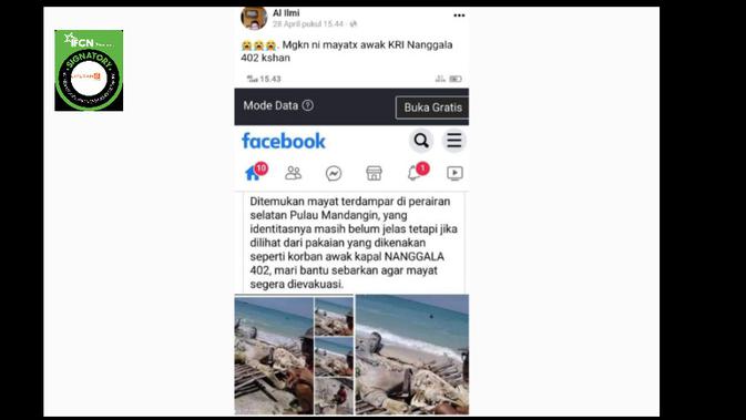 Cek Fakta  menelusuri klaim foto jenazah awak kapal selam Nanggala 402