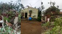 Puluhan rumah warga di Kecamatan Menggala, Kabupaten Tulang Bawang rusak terdampak angin puting beliung. Foto : (Istimewa).