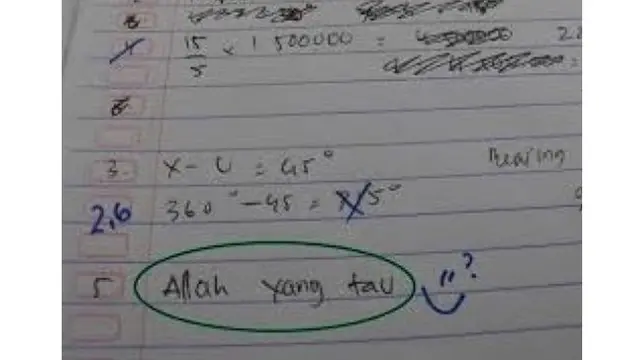 6 Jawaban Absurd Murid saat Ulangan Matematika Ini Bikin Tepuk Jidat
