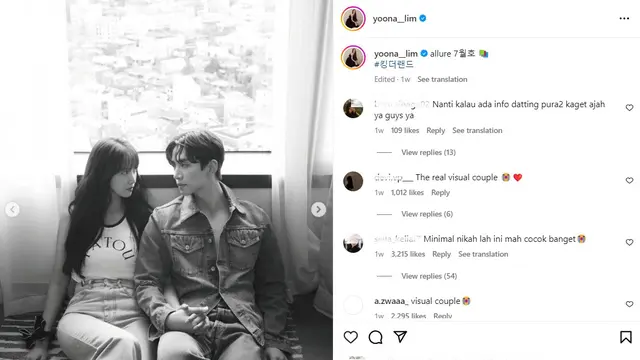 Pemotretan Yoona dan Junho untuk Allure. (Foto via Instagram/ yoona__lim)