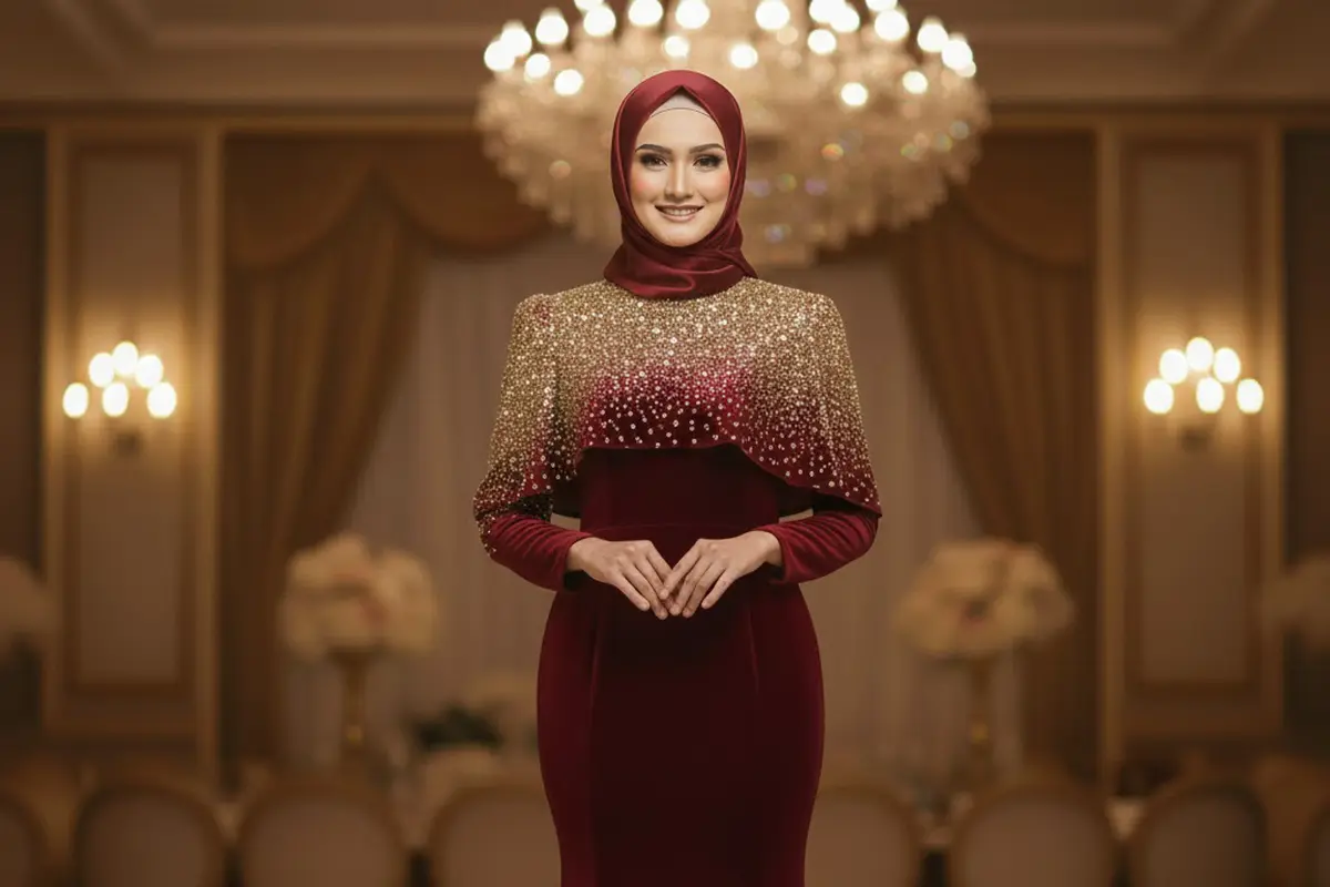 Model Cape Menyatu dengan Payet Tabur (Gemini AI)