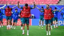 Duel antara Portugal dan Republik Ceko dijadwalkan berlangsung di Red Bull Arena Leipzig, Rabu (19/6/2024) pukul 02.00 WIB dini hari nanti. (JOHN MACDOUGALL/AFP)