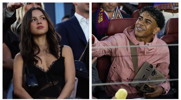 Dunia maya digegerkan dengan pertemuan antara pemain Barcelona, Lamine Yamal dan penyanyi Olivia Rodrigo pada laga bertajuk El Clasico pada Minggu (10/05/2026). (Foto kolase: AFP dan AP Photo)