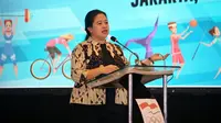 Menko PMK Puan Maharani membuka dan menjadi Pembicara Kunci dalam 'Seminar Women in Sport' yang diselenggarakan oleh Komite Olimpiade Indonesia (KOI) di Jakarta pada Rabu (31/7/2019). (Dok Kemenko PMK)
