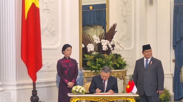 Presiden RI Prabowo Subianto menerima kunjungan kenegaraan Sekretaris Jenderal (Sekjen) Partai Komunis Vietnam, To Lam di Istana Merdeka Jakarta, Senin (10/3/2025).
