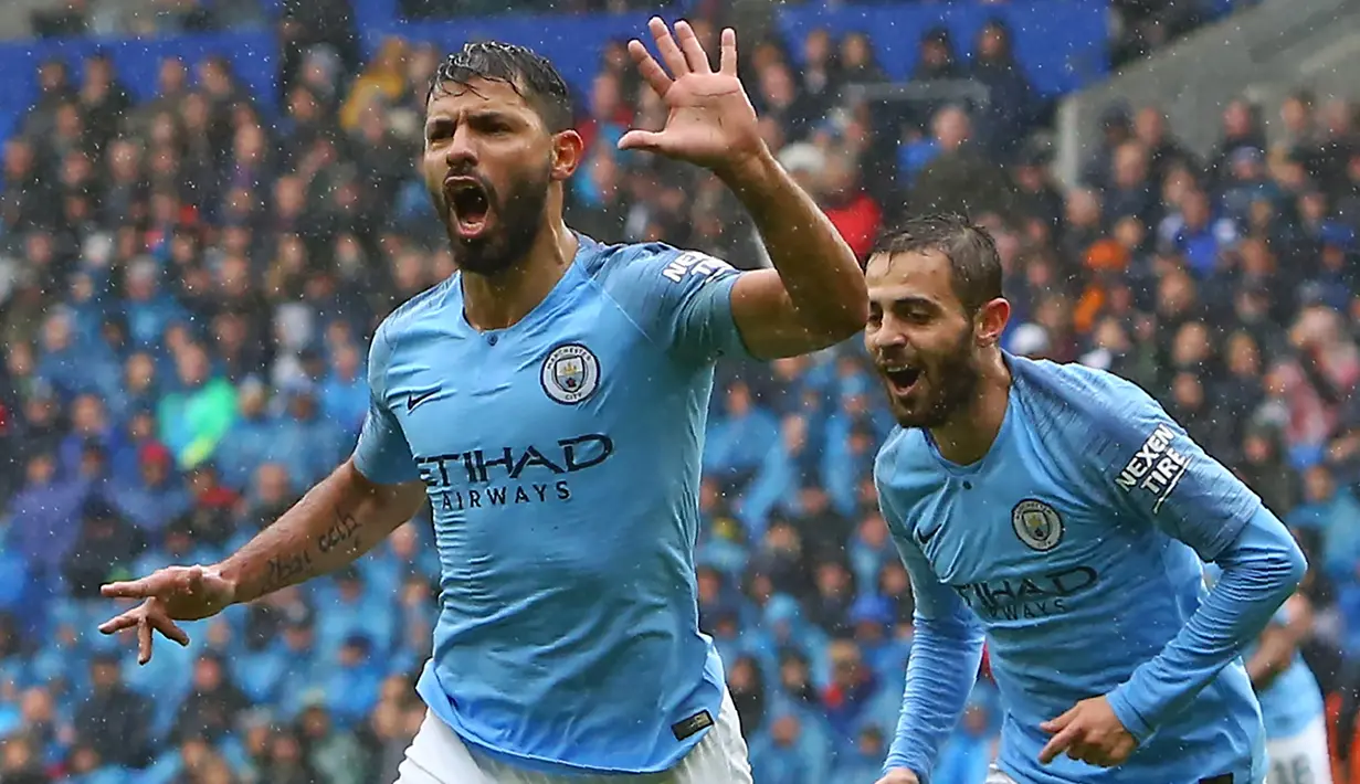 3. Sergio Aguero (Manchester City) - 4 Gol. (AFP/Geoff Caddick)