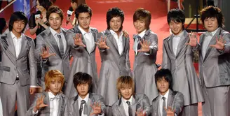 Demam boyband Korea memang sudah mendunia, salah satunya Super Junior. (AFP/Bintang.com)