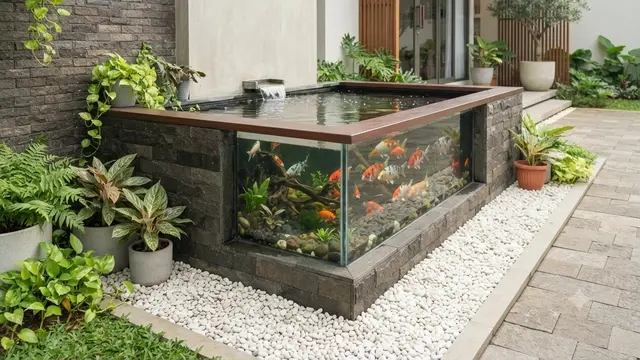 Ide Kolam Mini di Sudut Taman Minimalis