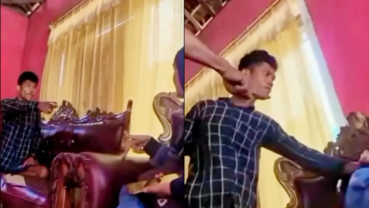 Tangkapan layar rekaman video viral, karyawati menjadi korban penganiayaan saat menagih utang ke rumah nasabah di Lampung