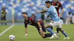 Bologna mempermalukan tuan rumah Napoli dengan skor 2-0. (Alessandro Garofalo/LaPresse via AP)