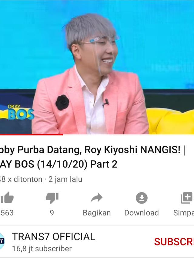Roy Kiyoshi di program Okay Bos. (Foto: YouTube Trans7 Official)
