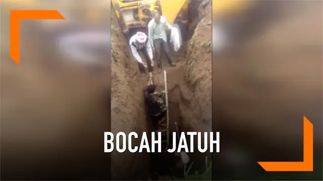 VIDEO: Bocah 2 Tahun Jatuh ke Lubang 21 Meter