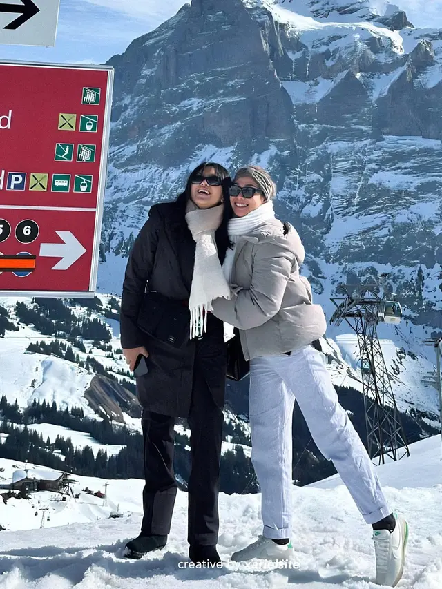 6 Potret Alleia Selama Liburan di Swiss, Beri Ide Ariel NOAH Main Paralayang