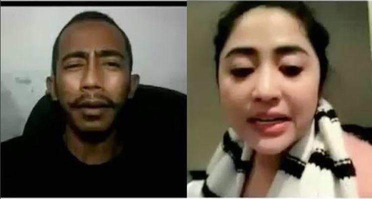 Dewi Perssik dan seorang pria asal Sumatera yang membuat video lawakan. (Instagram - @ras_taufik)