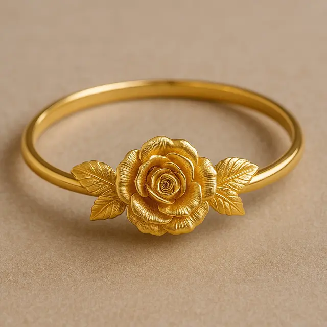 Model Gelang Emas dengan Motif Flora (Foto: ChatGPT)