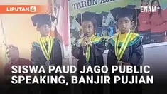 Tidak semua orang memiliki keahlian public speaking. Namun berbeda dengan siswa-siswi PAUD ini, mereka mampu berbicara di depan umum. Kemampuan ketiganya terekam saat acara perpisahan PAUD.