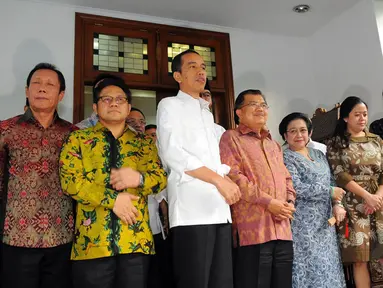 Koalisi Indonesia Hebat (KIH)berkumpul di rumah Ketua Umum PDIP Megawati Soekarnoputri, Jakarta, (5/10/14). (Liputan6.com/Faisal R Syam)