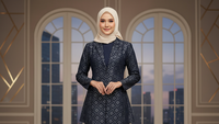 Cara Memadukan Gamis Brokat dengan Blazer agar Tidak Berlebihan, Tetap Anggun dan Modern