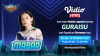 Live streaming mabar Mobile Legends bersama Guraisu, Selasa (16/2/2021). (Dok. Vidio)