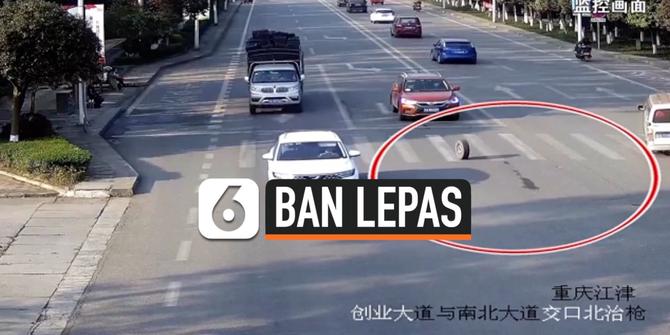 VIDEO: Detik-Detik Ban Lepas dari Minibus dan Hantam Seorang Wanita