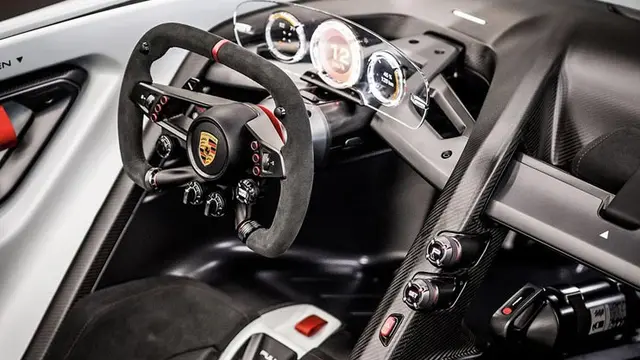 Interior mobil balap listrik konsep Porsche Vision GT (Porsche)