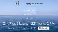 Toko ritel online Amazon India mengumumkan, penjualan smartphone terbaru OnePlus itu akan dimulai pada 22 Juni 2017 (Foto: Phone Arena)