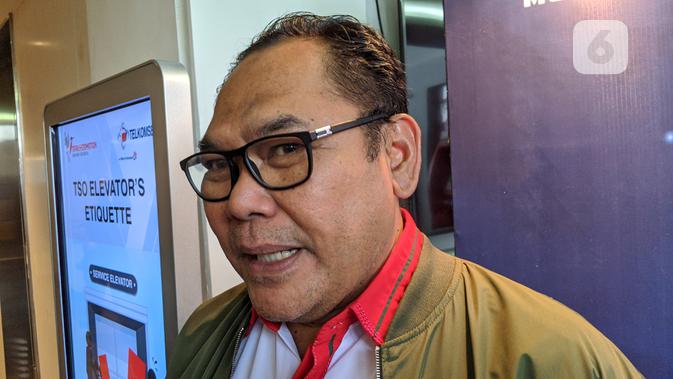 Sekretaris Deputi Peningkatan Prestasi Olahraga, Aris Subiyono, saat jumpa pers acara Dunia Games League 2020 di Jakarta, Kamis (12/12/2019). (/ Yuslianson)