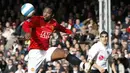 Louis Saha bergabung ke Everton dari Manchester United pada 2008, bersama Everton Saha tampil sebanyak 97 kali dan mencetak 27 gol. (AFP/Adrian Dennis)