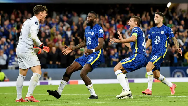 Foto: Momen Kepa Arrizabalaga Masuk Sebagai Pemain Pengganti Langsung Jadi Pahlawan Chelsea Menjuarai Piala Super Eropa
