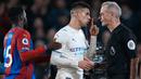 Manchester City dipaksa bermain imbang oleh tuan rumah Crystal Palace saat laga terakhir pekan ke-29 liga Inggris 2021/2022. (AP Photo/Matt Dunham)