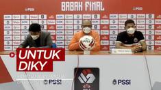 Berita video kemenangan Persija Jakarta atas Persib Bandung di leg 1 Final Piala Menpora 2021 untuk ketua The Jakmania disampaikan di konferensi pers setelah laga, Kamis (22/4/2021) malam hari WIB.