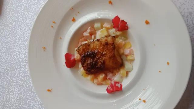 Baked Chilean Sea Bass with Hong Kong Peanut Sauce