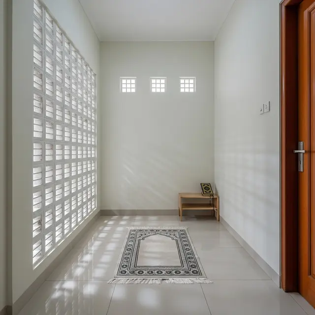 9 Desain Mushola Rumah Kecil dengan Roaster untuk Pencahayaan Alami yang Nyaman
