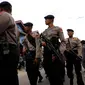  Pasca-teror bom di Sarinah, Thamrin, Jakarta Pusat, aparat Polda Sulawesi Tengah meningkatkan keamanan di wilayah hukumnya. (Liputan6.com/Dio Pratama)