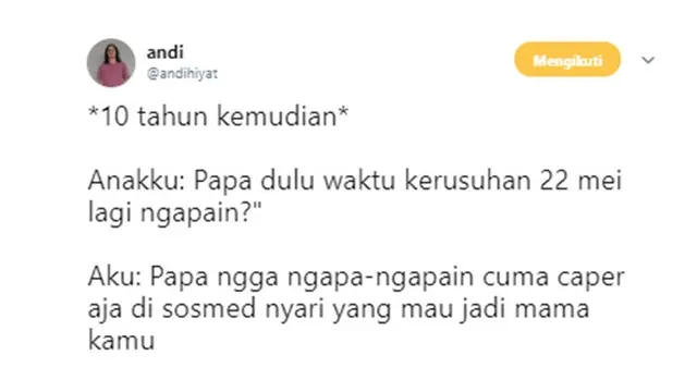 Cuitan kocak (Sumber: Twitter/andihiyat)