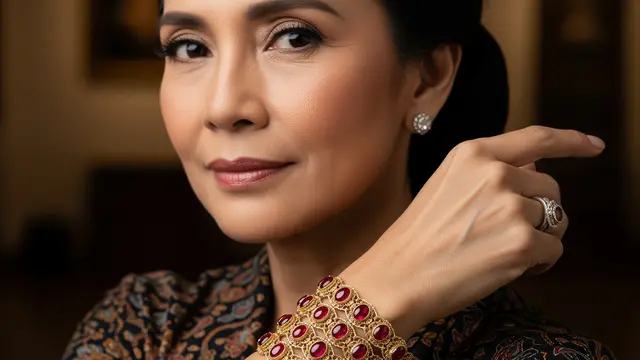Model Gelang Aksen Permata buat Ibu 50 Tahun (AI)