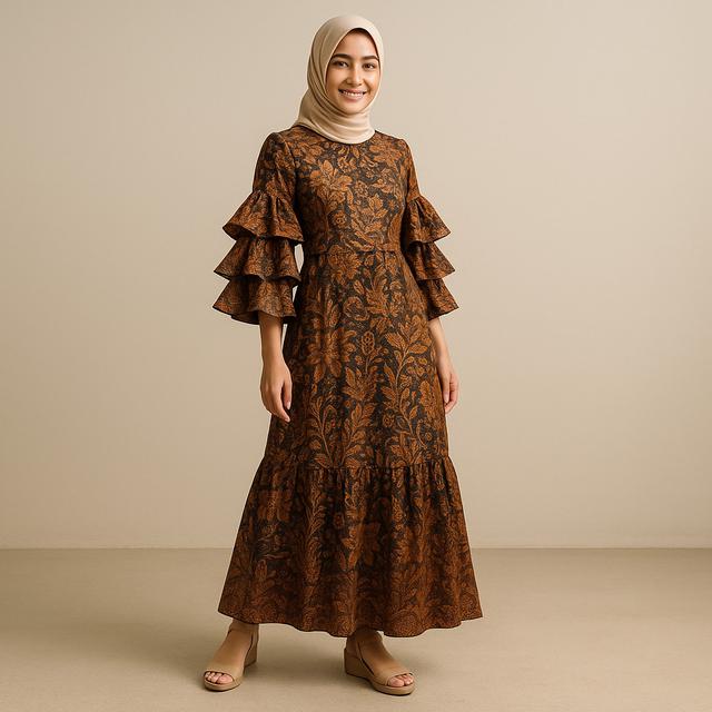 7 Model Baju Batik Lengan Ruffle Kekinian di 2025, Bantu Tampil Feminin ...