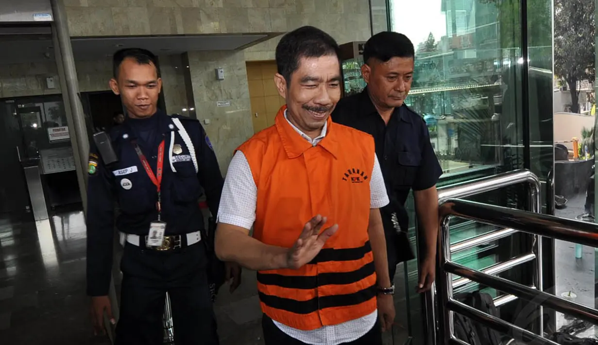 Sebelumnya, pada Senin 16 Juni 2014 KPK menetapkan Romi Herton dan Masyitoh sebagai tersangka kasus dugaan korupsi dalam penanganan sengketa Pilkada Kota Palembang di MK. (Liputan6.com/Miftahul Hayat)