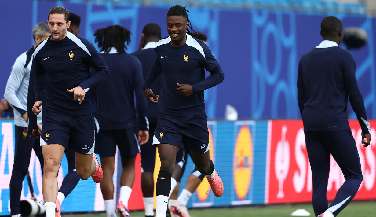 Timnas Prancis akan bertemu Portugal pada babak perempat final Euro 2024, Sabtu (6/7/2024) dini hari WIB di Stadion Volksparkstadion, Hamburg. (FRANCK FIFE / AFP)