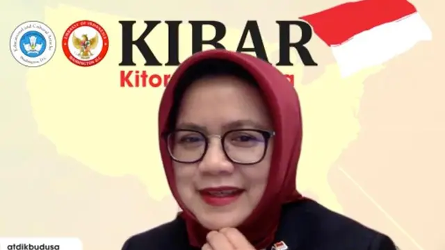 Prof. Popy Rufaidah, PhD Atase Dikbud KBRI Washington DC pada saat Webinar Menembus Amerika Serikat dengan Beasiswa