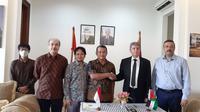 Polibatam di Kedutaan Besar Palestina di Jakarta. Dok: Tommy Kurnia/Liputan6.com