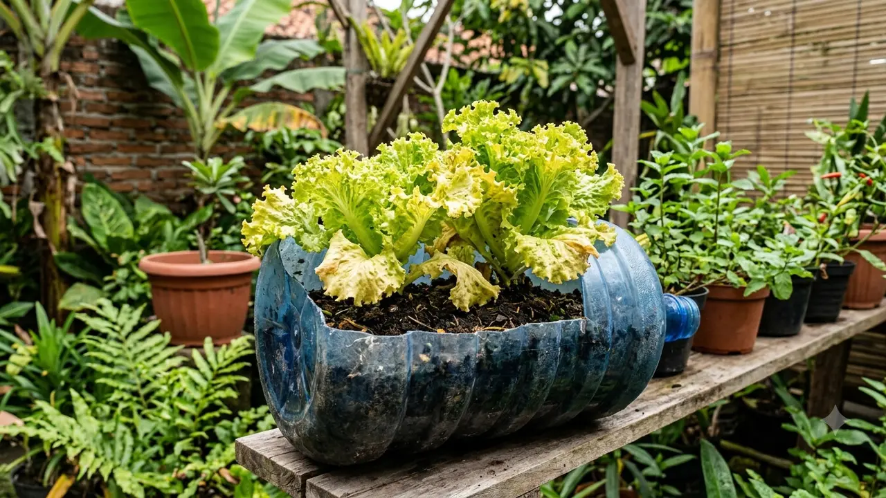 Kesalahan Menanam Selada di Galon Bekas yang Membuat Daun Cepat Menguning