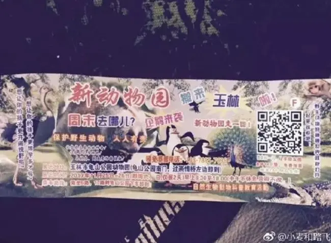 Tiket masuk kebun binatang baru di wilayah Guanxi, Tiongkok. Credits: weixin.qq.com via Shanghaiist