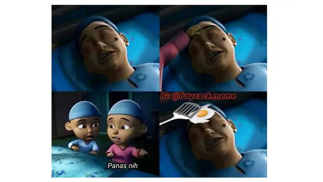Meme Kocak Upin dan Ipin Bersama Opah Ini Bikin Senyum Kecut