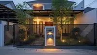 9 Ide Pagar Rumah Kombinasi Besi Minimalis dan Lampu Taman Estetik, Percantik Hunian