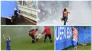 Mulai dari menyalakan suar hingga bentrokan, menjadi sebagian dari tujuh aksi memalukan yang dilakukan para suporter saat Piala Eropa 2016. (AFP)