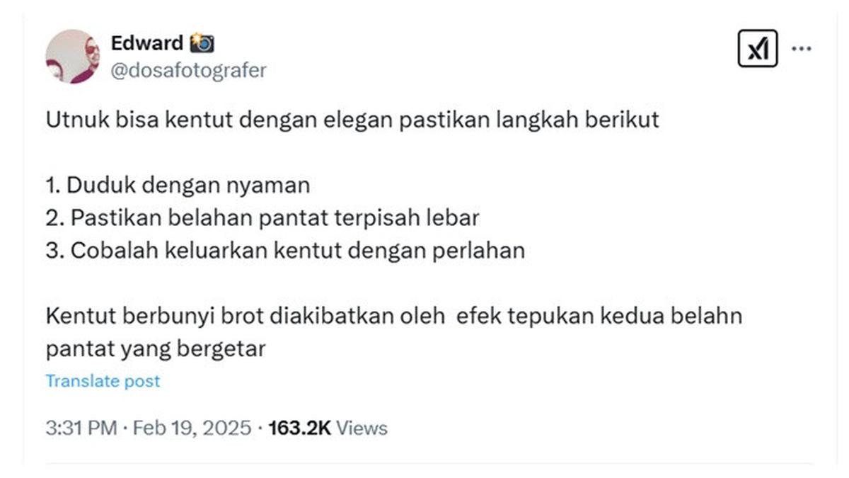 6 Tips Cara Kentut yang Elegan dari Netizen Ini Sukses Bikin Ngakak